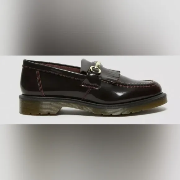 Dr‎ Marten's Adrian Snaffle Smooth Leather Kiltie CHERRY RED Arcadia Loafers new
