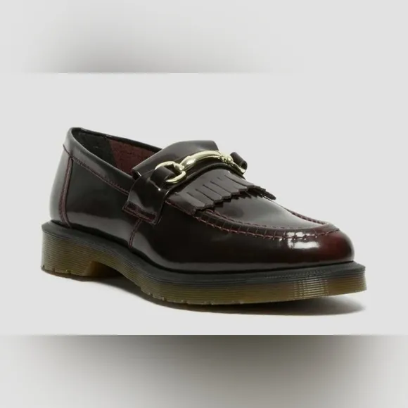 Dr‎ Marten's Adrian Snaffle Smooth Leather Kiltie CHERRY RED Arcadia Loafers new