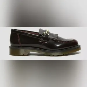 Dr‎ Marten's Adrian Snaffle Smooth Leather Kiltie CHERRY RED Arcadia Loafers new