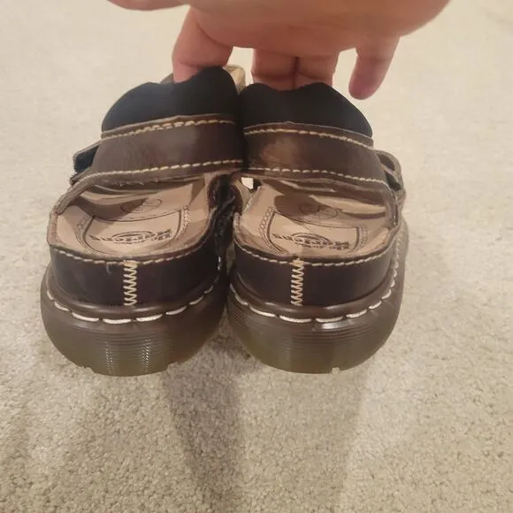 Dr Martens Sandals Mens Sz 11 Brown Leather Strappy Sling Fisherman Airwair 8585