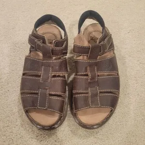 Dr Martens Sandals Mens Sz 11 Brown Leather Strappy Sling Fisherman Airwair 8585