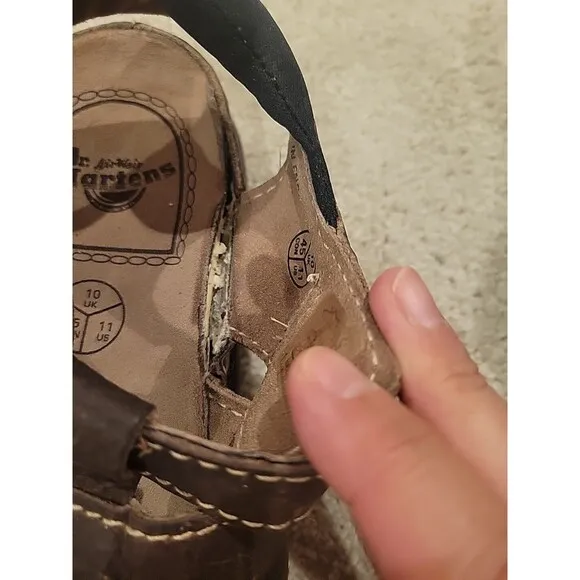 Dr Martens Sandals Mens Sz 11 Brown Leather Strappy Sling Fisherman Airwair 8585