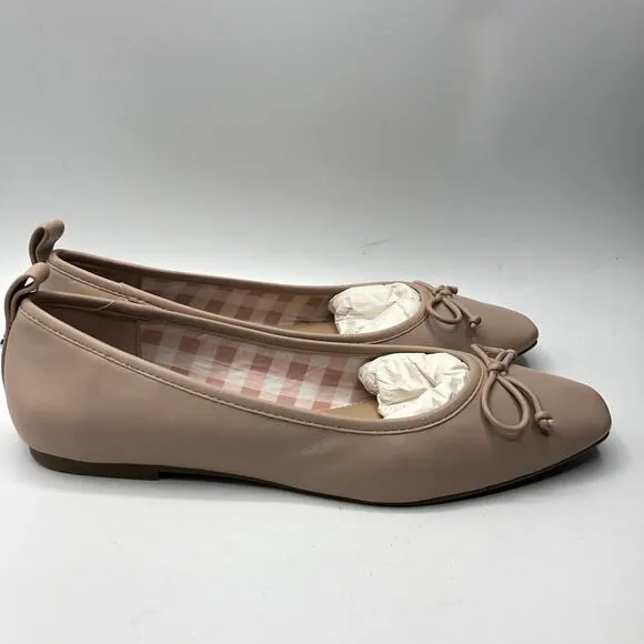 Draper James Womens Taylor Beige Bow Ballet Flats Size 8.5
