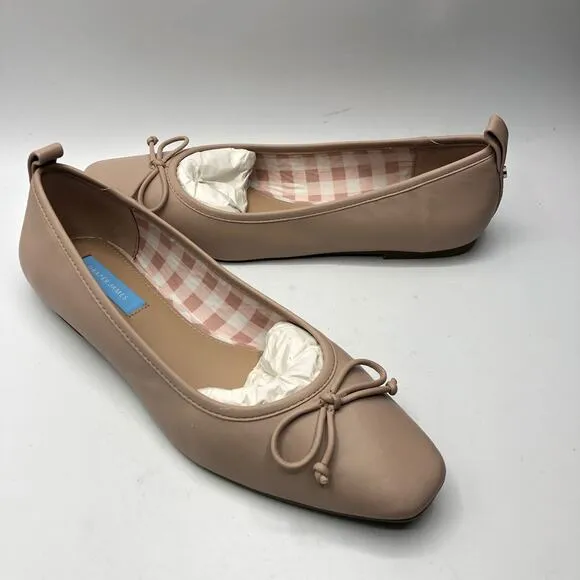 Draper James Womens Taylor Beige Bow Ballet Flats Size 8.5