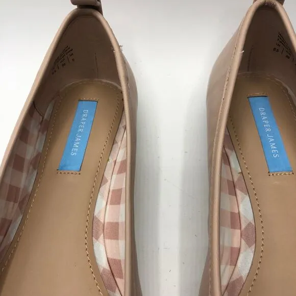 Draper James Womens Taylor Beige Bow Ballet Flats Size 8.5