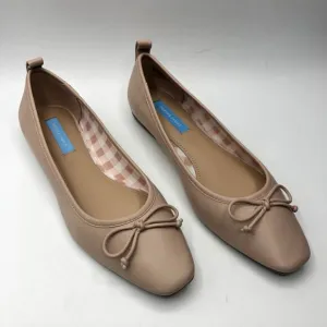Draper James Womens Taylor Beige Bow Ballet Flats Size 8.5