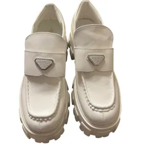 DREAM PAIRS Lug Sole Loafers Platform Chunky Heel White Shoes Size 11