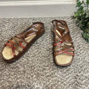 Earth Kalso Womens Oasis Open Toe Sandals Slingback Leather Strappy Size 9.5 B