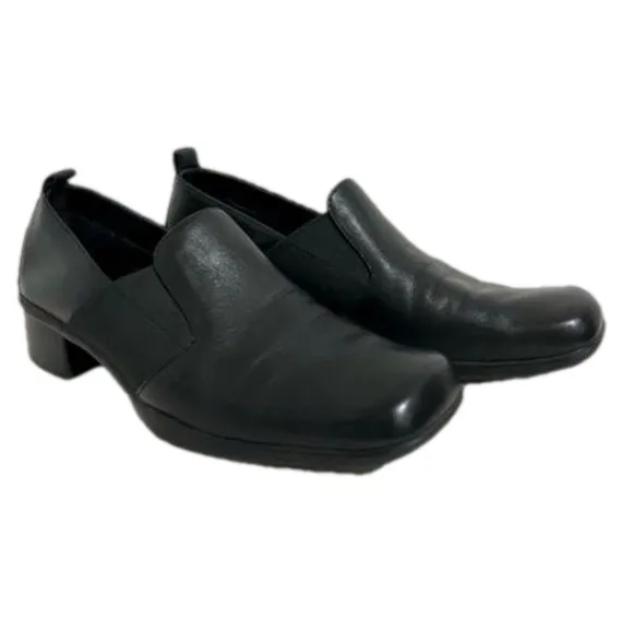 Easy Spirit Black Leather Slip On Loafers/Short Boots‎