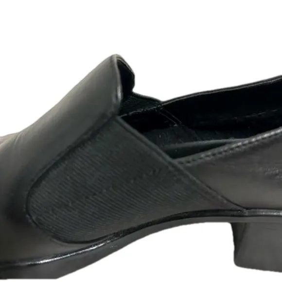 Easy Spirit Black Leather Slip On Loafers/Short Boots‎