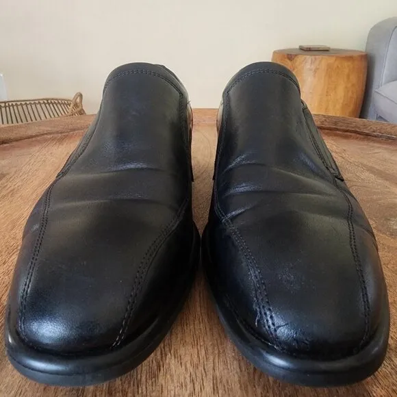 ECCO Black Dress Leather City Tray Tech Loafers Shoes Mens Size EU 43 / US 9
