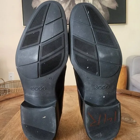 ECCO Black Dress Leather City Tray Tech Loafers Shoes Mens Size EU 43 / US 9
