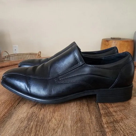 ECCO Black Dress Leather City Tray Tech Loafers Shoes Mens Size EU 43 / US 9