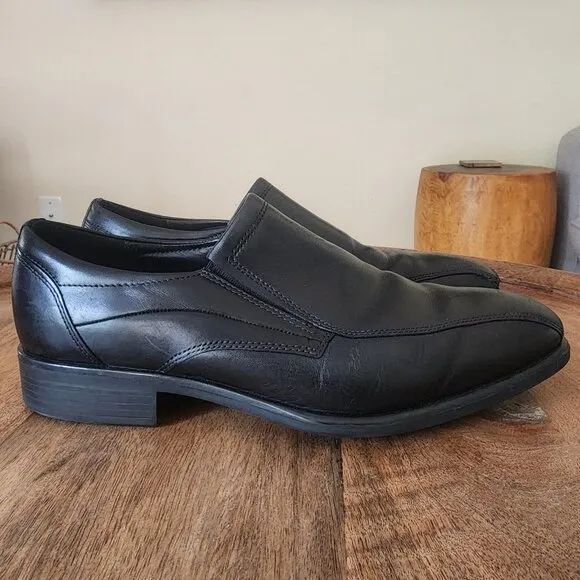 ECCO Black Dress Leather City Tray Tech Loafers Shoes Mens Size EU 43 / US 9