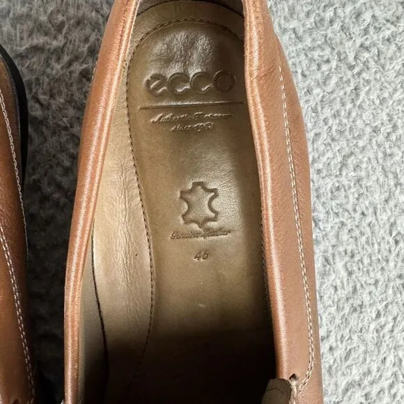 ECCO Men's Brown Classic Moc Slip-on Driving Loafers US Size 12 12.5 /EU Size 46