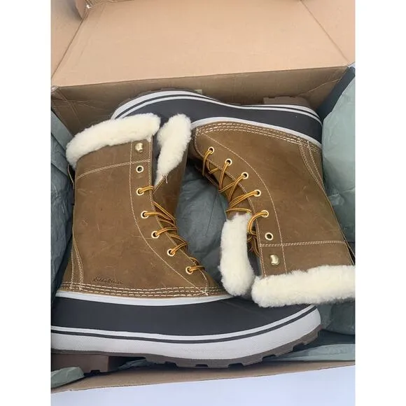Eddie Bauer Men's Size 10 Hunt Pac Faux Shearling Lined Boots NEW Waterproof
