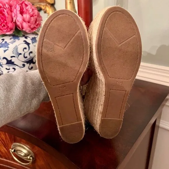 EEUC Women's Marc Fisher Landela Wedge Heel d'Orsay Espadrilles Tan Size 6.5 M