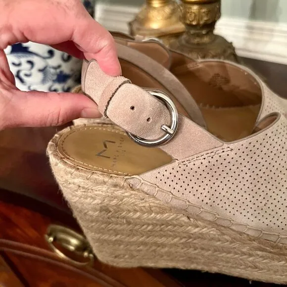 EEUC Women's Marc Fisher Landela Wedge Heel d'Orsay Espadrilles Tan Size 6.5 M