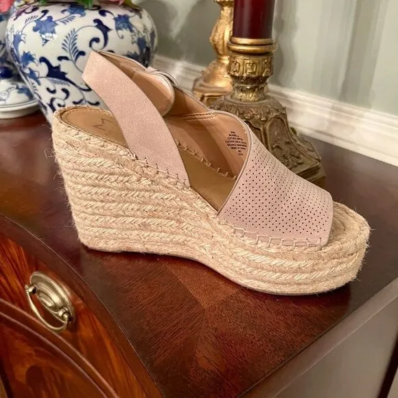 EEUC Women's Marc Fisher Landela Wedge Heel d'Orsay Espadrilles Tan Size 6.5 M