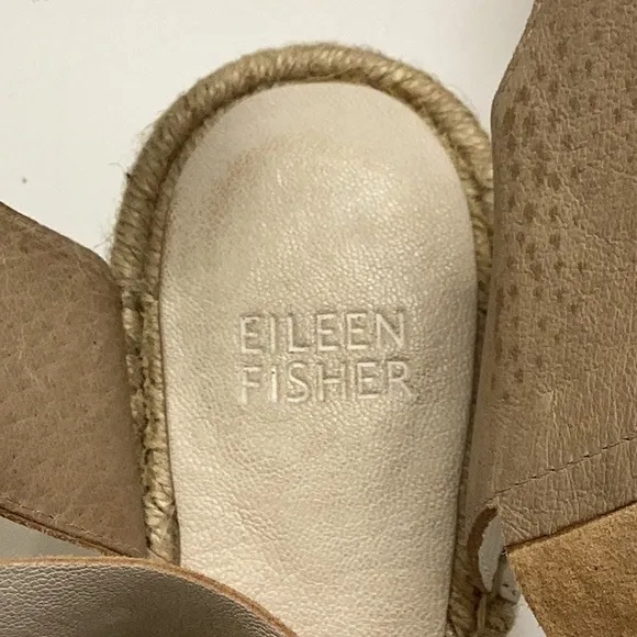Eileen Fisher elegant cream espadrille sandals.  Leather is buttery soft.  6 1/2