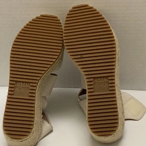 Eileen Fisher elegant cream espadrille sandals.  Leather is buttery soft.  6 1/2