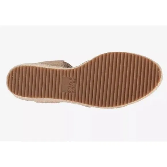 Eileen‎ Fisher Espadrilles Willow 3 Womens 8.5 Light Gold Metallic Suede New