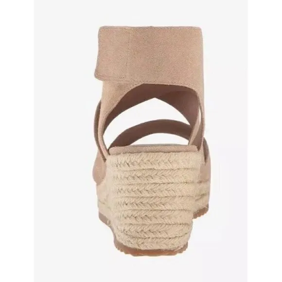 Eileen‎ Fisher Espadrilles Willow 3 Womens 8.5 Light Gold Metallic Suede New