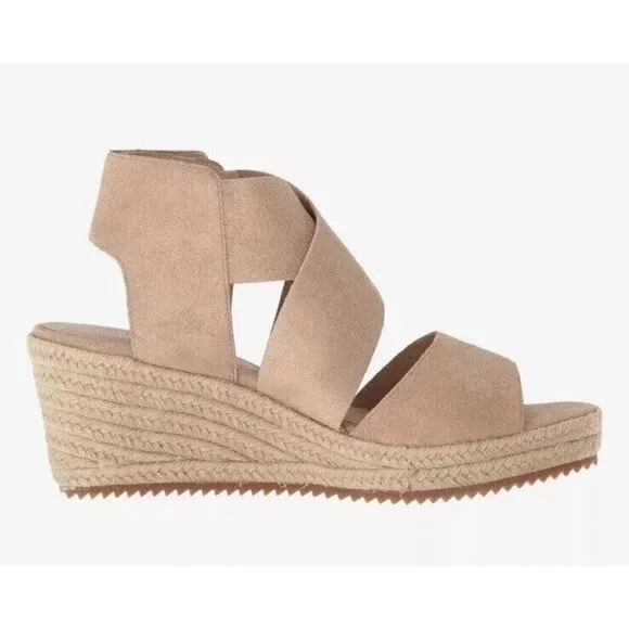Eileen‎ Fisher Espadrilles Willow 3 Womens 8.5 Light Gold Metallic Suede New