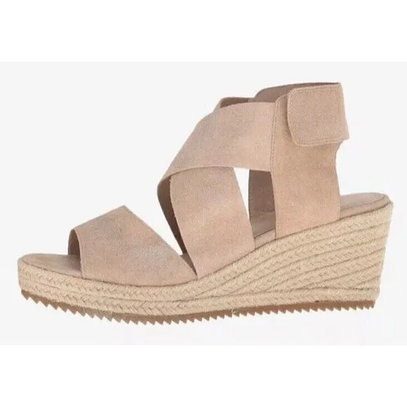 Eileen‎ Fisher Espadrilles Willow 3 Womens 8.5 Light Gold Metallic Suede New