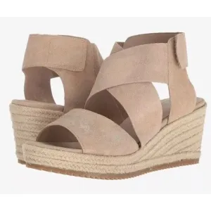 Eileen‎ Fisher Espadrilles Willow 3 Womens 8.5 Light Gold Metallic Suede New