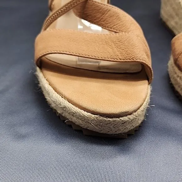 EILEEN FISHER WANDA CROSS STRAP WEDGE NUBUCK LEATHER SANDALS LADIES 11 NWOB