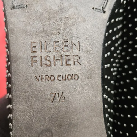 Eileen Fisher Women's Black Raisonette Suede Studded Ballet Flats Size 7.5