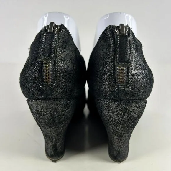 Eileen Fisher Women's Oodle Caged Sandals US 8.5 Black Strappy Wedge Open-Toe