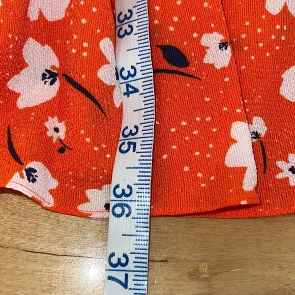 Eliza J Women's Tiered Formal Floral Soft Short Dress Red Orange Size 6