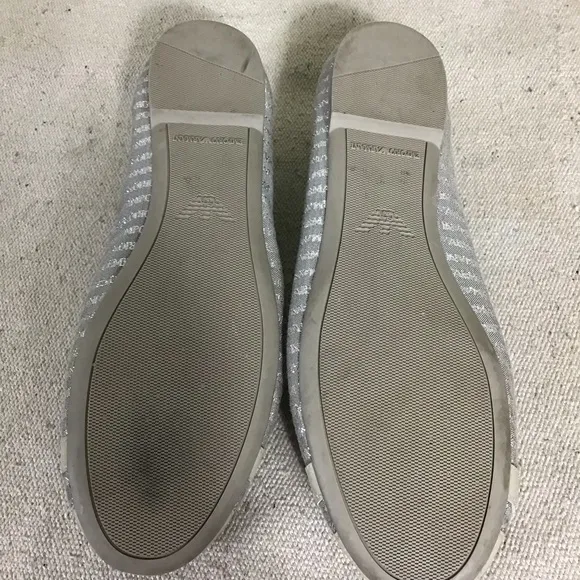 Emporia Armani   Grey logo ballet flats Women size 38