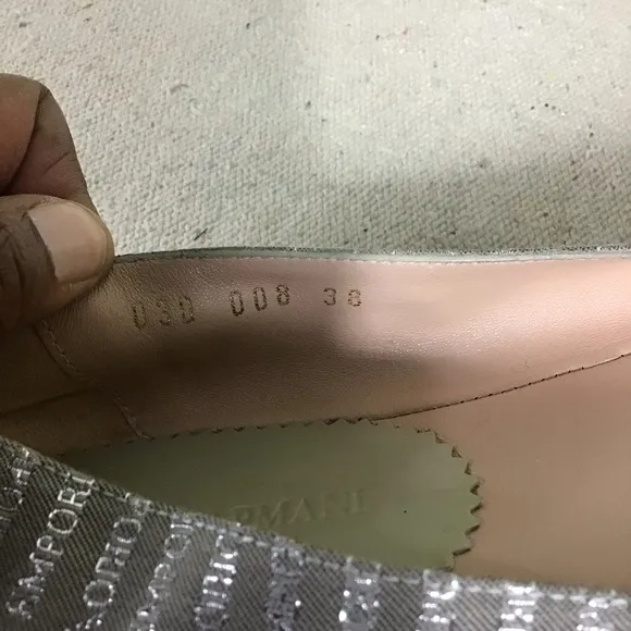 Emporia Armani   Grey logo ballet flats Women size 38