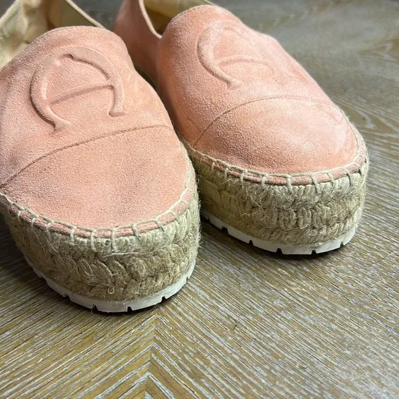 ETIENNE AIGNER Pink Wade Suede Platform Espadrilles 7