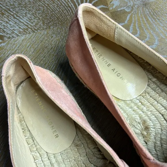 ETIENNE AIGNER Pink Wade Suede Platform Espadrilles 7