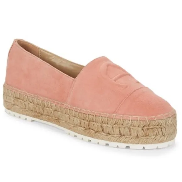 ETIENNE AIGNER Pink Wade Suede Platform Espadrilles 7