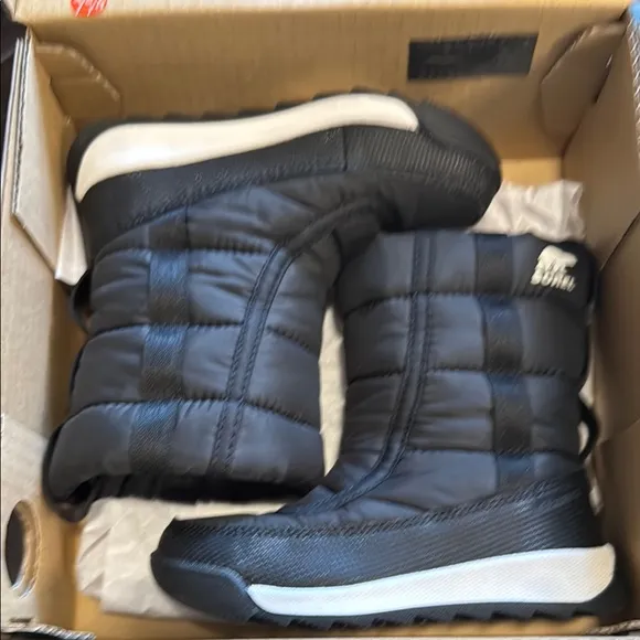 EUC Sorel Black Kids Snow Boots