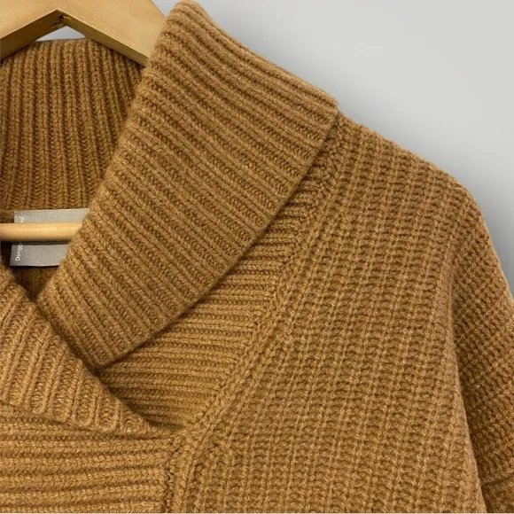 EVERLANE Felted Merino Shawl Collar Sweater in Camel Sz M