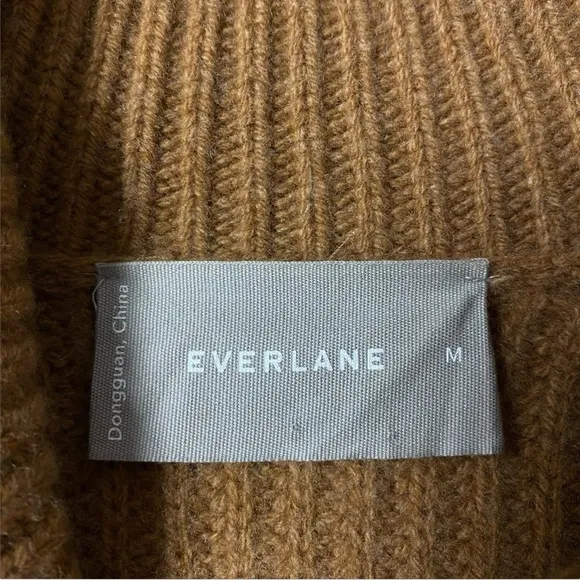 EVERLANE Felted Merino Shawl Collar Sweater in Camel Sz M