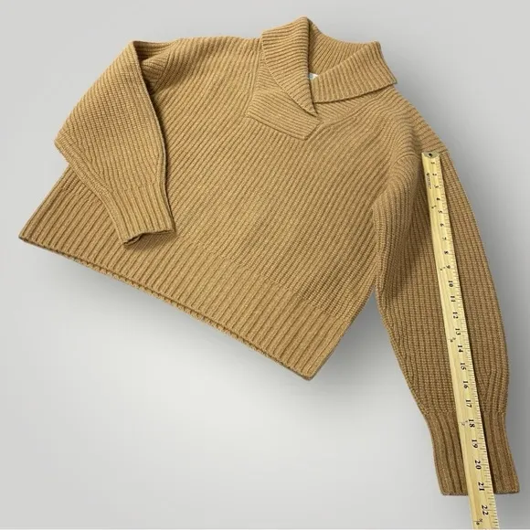 EVERLANE Felted Merino Shawl Collar Sweater in Camel Sz M