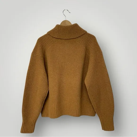 EVERLANE Felted Merino Shawl Collar Sweater in Camel Sz M