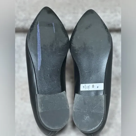 Everlane Modern Point Black Leather Loafers - Women’s 8 - Made in Italy
