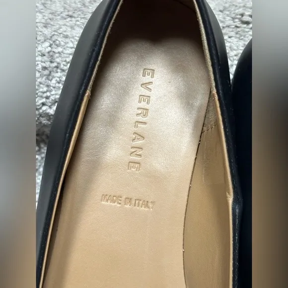 Everlane Modern Point Black Leather Loafers - Women’s 8 - Made in Italy