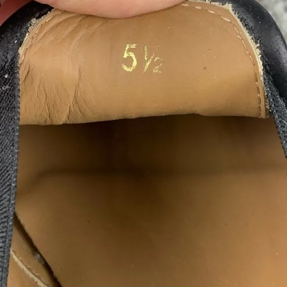 Everlane Street Shoe Pointed Toe Flats Size 5.5  Womens Black Leather Slip On