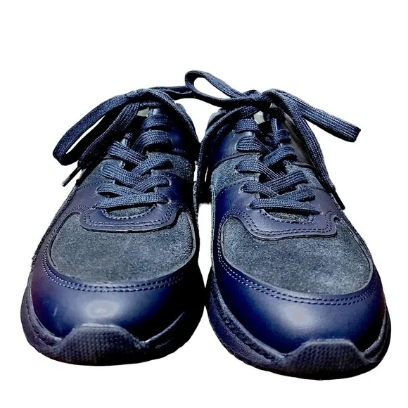 EVERLANE Sustainable Suede Navy Blue Trainer Fashion Sneaker NEW Size 7