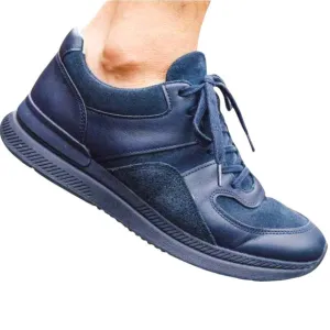 EVERLANE Sustainable Suede Navy Blue Trainer Fashion Sneaker NEW Size 7