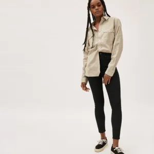 Everlane The Authentic Stretch High-Rise Black Wash Skinny Jeans 28 Ankle